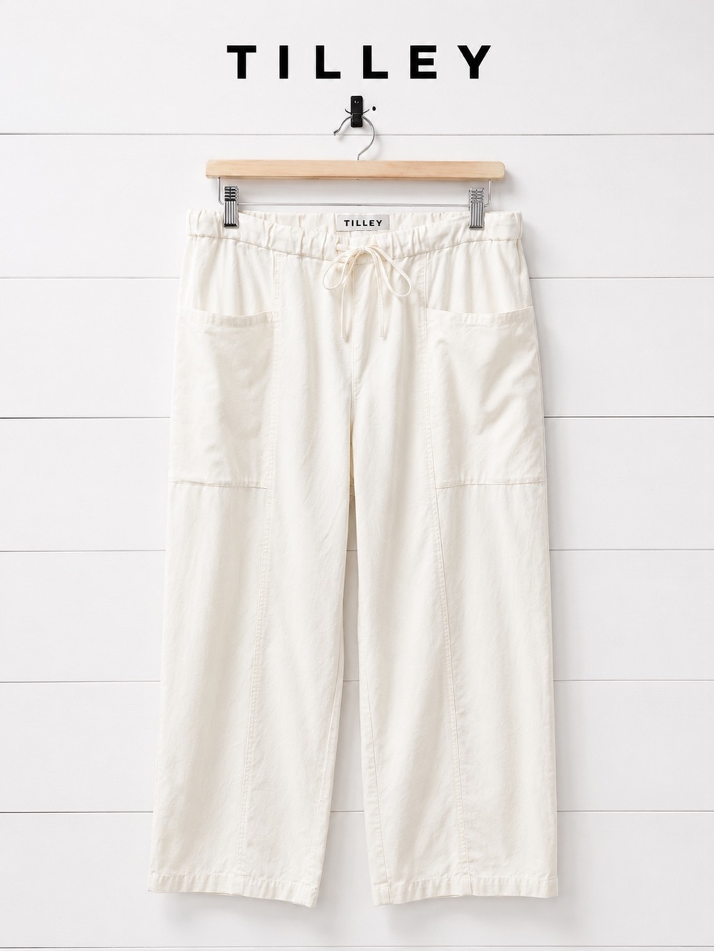 TILLEY Ivory Wide Leg Pull-On Pants XL
